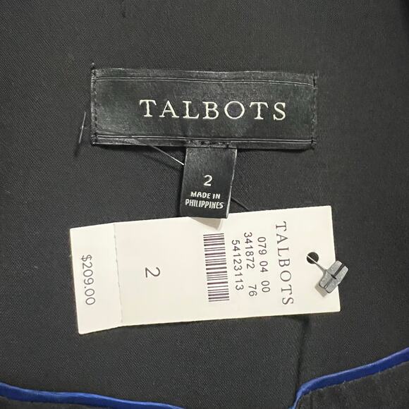 NWT Talbots Women's Black Easy Travel Double Breasted Blazer Jacket Size 2 - Picture 11 of 12